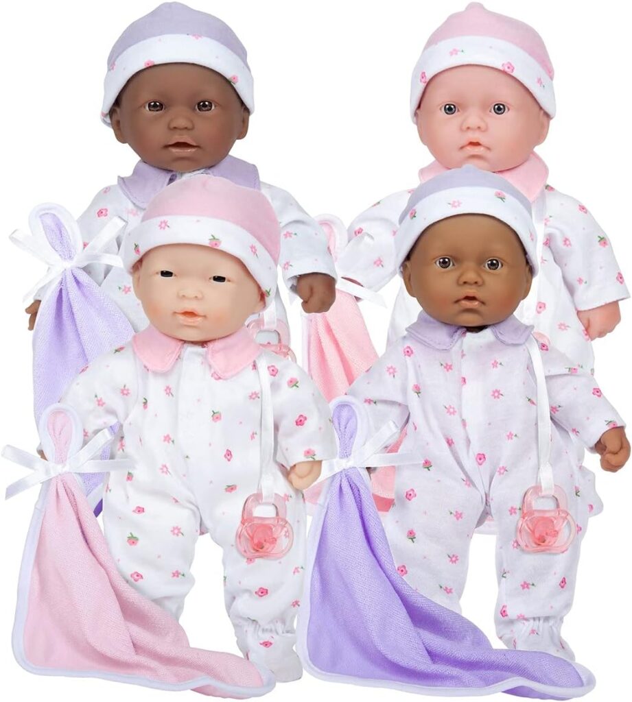JC Toys 11″ Lots to Love Babies with Different Skin Tones – Set of 4